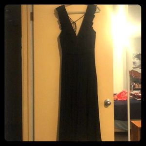 Opera House Pleated Ruffle black dress